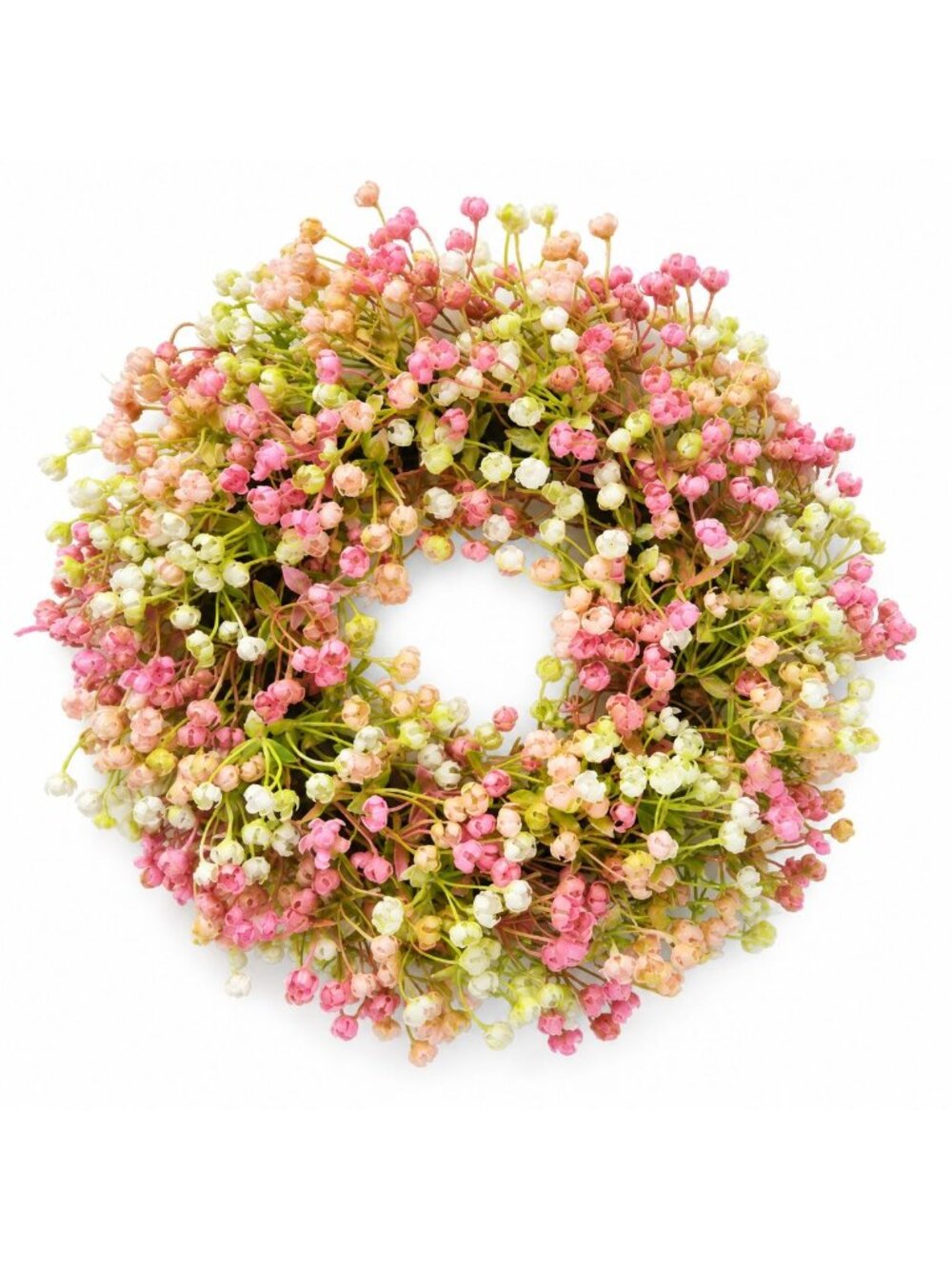 Pink Floral Candle Ring 12 Inch Mini Wreath, Wedding Centerpiece, Baby Shower De